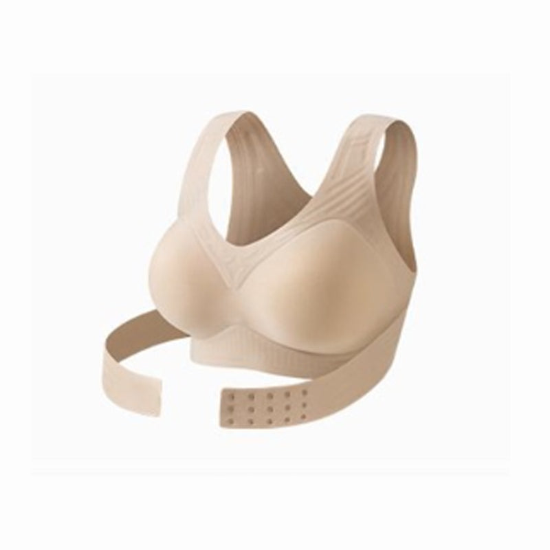 Beiger BH für Damen ohne Bügel, weiche, atmungsaktive, fest eingearbeitete Formschalen, Yoga- und Fitness-Sportbekleidung für das Fitnessstudio und das tägliche Training