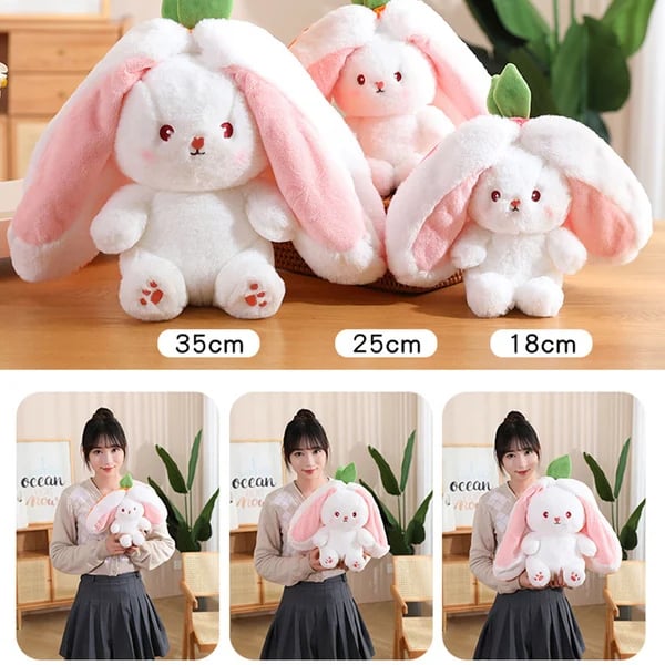 🍓 Erdbeerhäschen verwandelt sich in Häschen 🎀 Fruchtpuppe Plüschtier 🐰