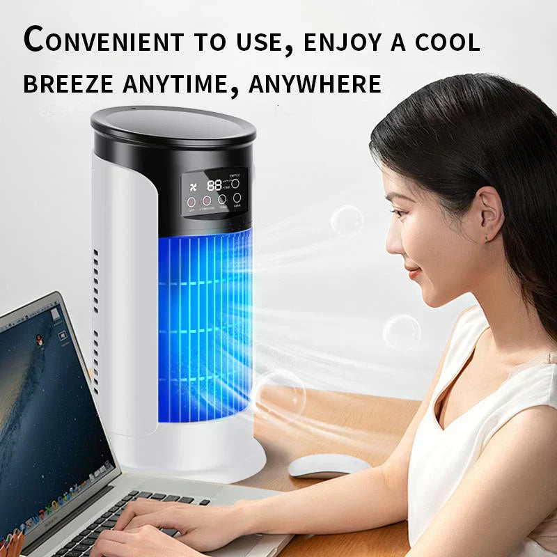 ❄️Neuer Verdunstungs-Klimagerät 2026 – Kompakter USB-Tischventilator, 300-ml-Wassertank, einstellbare Geschwindigkeitsstufen, Timer, leiser Betrieb, tragbares Design für den Nachttisch | Kleiner Raumventilator für Zuhause, Reisen und Outdoor-Aktivitäten