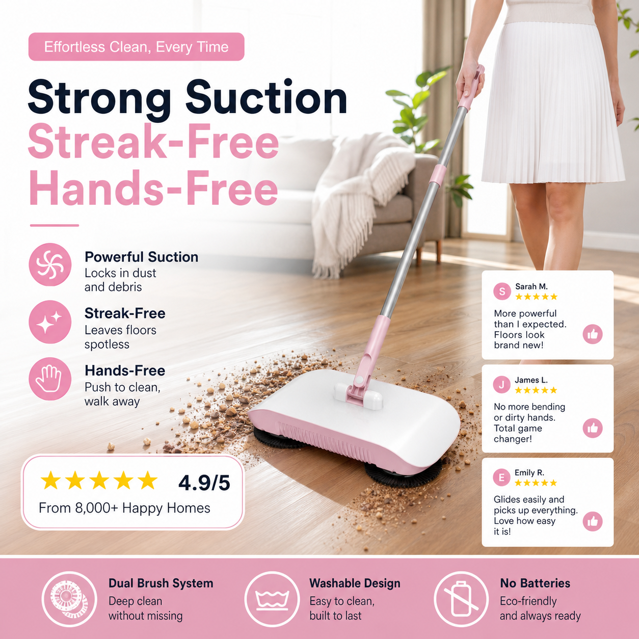 đ€đ§č Smart-Roboterstaubsauger mit Wisch- & Kehrfunktion â fĂŒr Hartböden, leicht & vielseitig, jetzt â50%