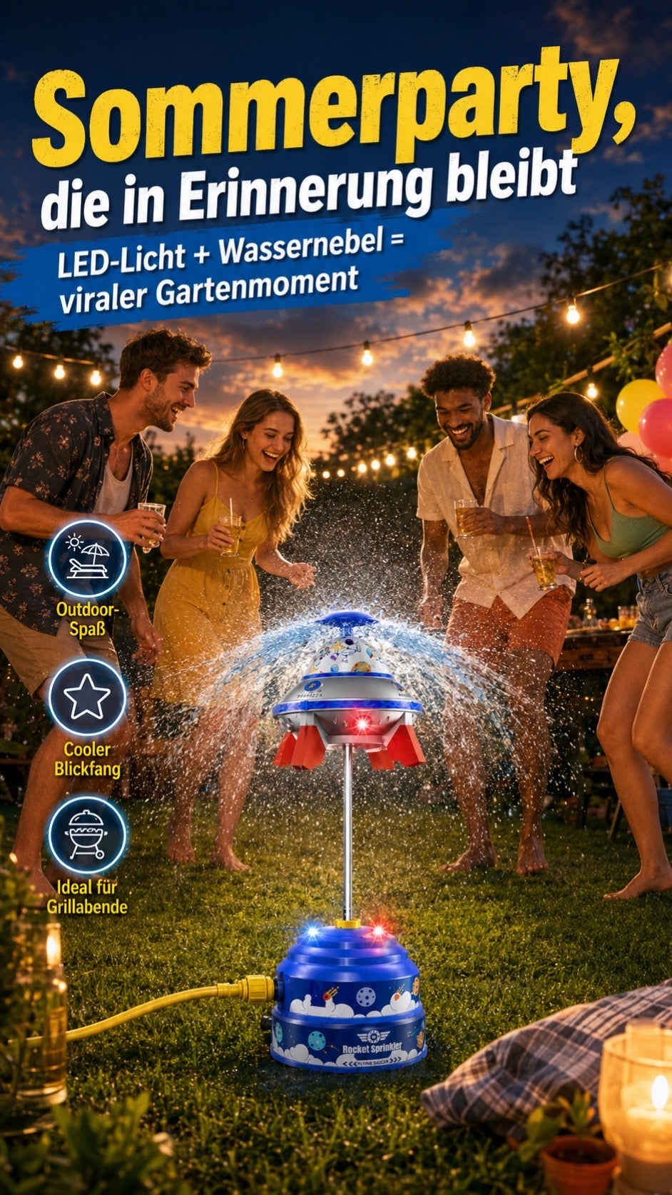 🥳HEISSER SALE 2026🥳💞50.000+ VERKAUFT!❤️ 🌊UFO-Wassersprinkler-Spielzeug für Kinder