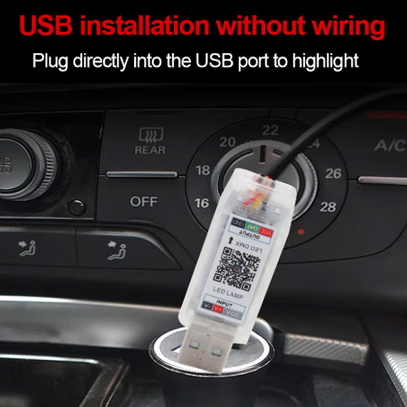 LED-USB-Innenbeleuchtung fürs Auto mit Fernbedienung