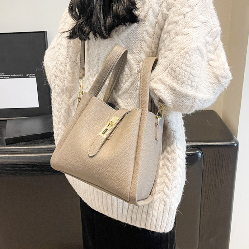 Women's Large Capacity Faux Leather Bucket Bag