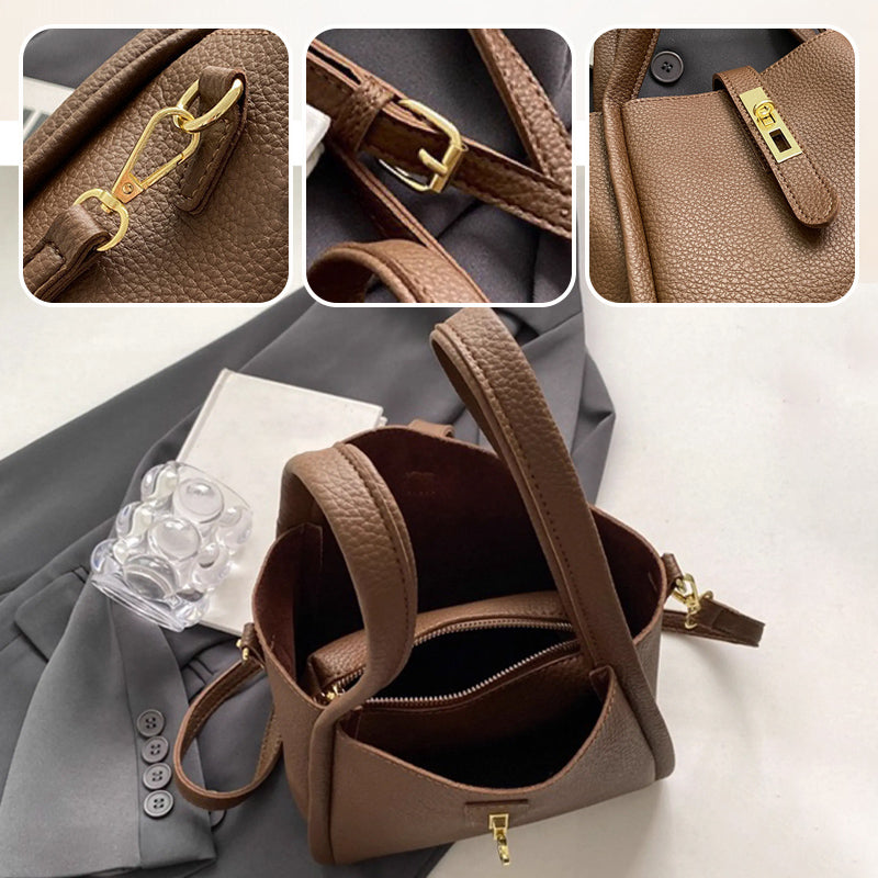 Women's Large Capacity Faux Leather Bucket Bag