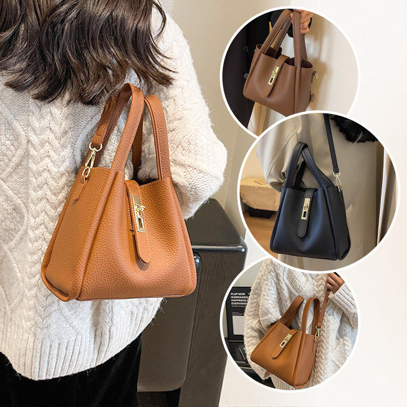 Women's Large Capacity Faux Leather Bucket Bag