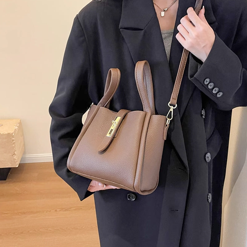 Women's Large Capacity Faux Leather Bucket Bag