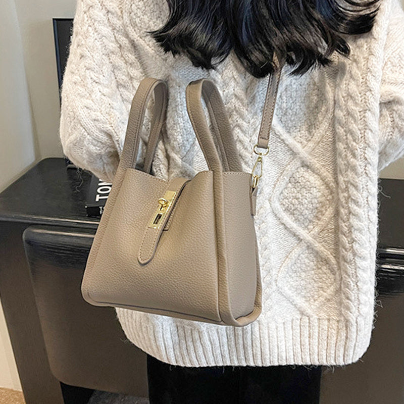 Women's Large Capacity Faux Leather Bucket Bag