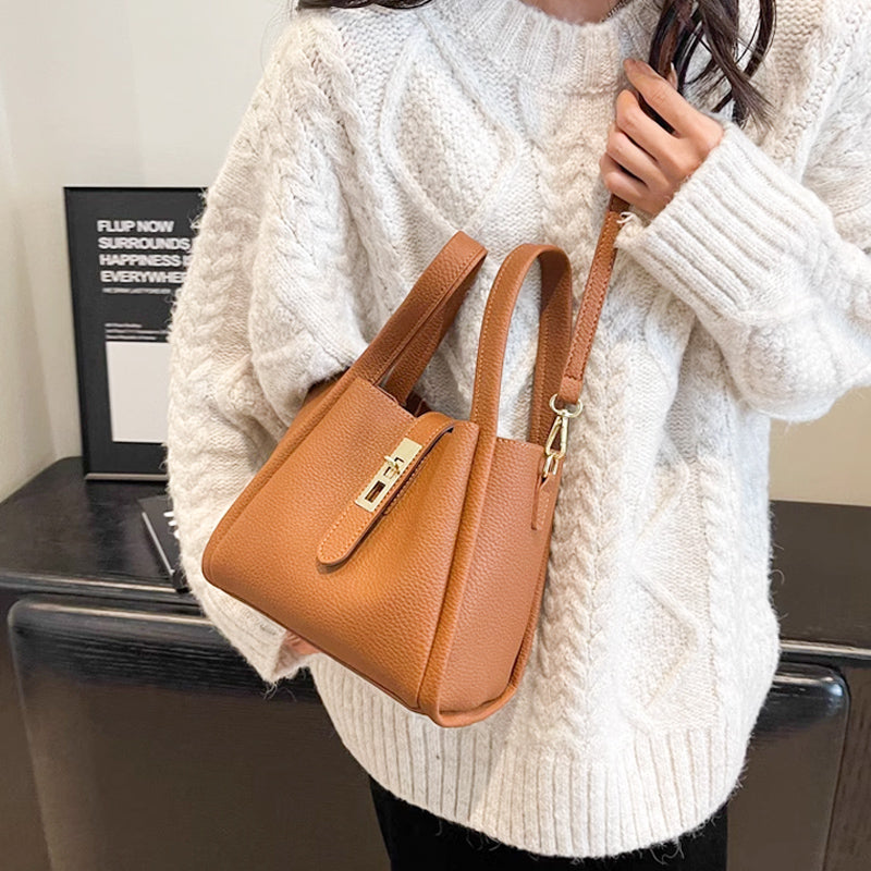 Women's Large Capacity Faux Leather Bucket Bag