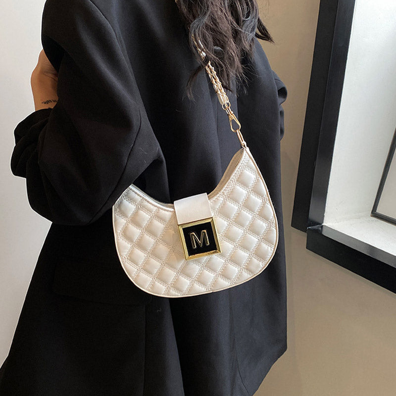 Damen Steppte Knödel Design Kette Umhängetasche