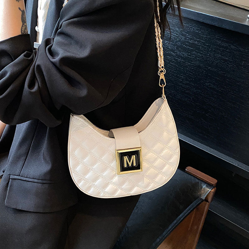Damen Steppte Knödel Design Kette Umhängetasche