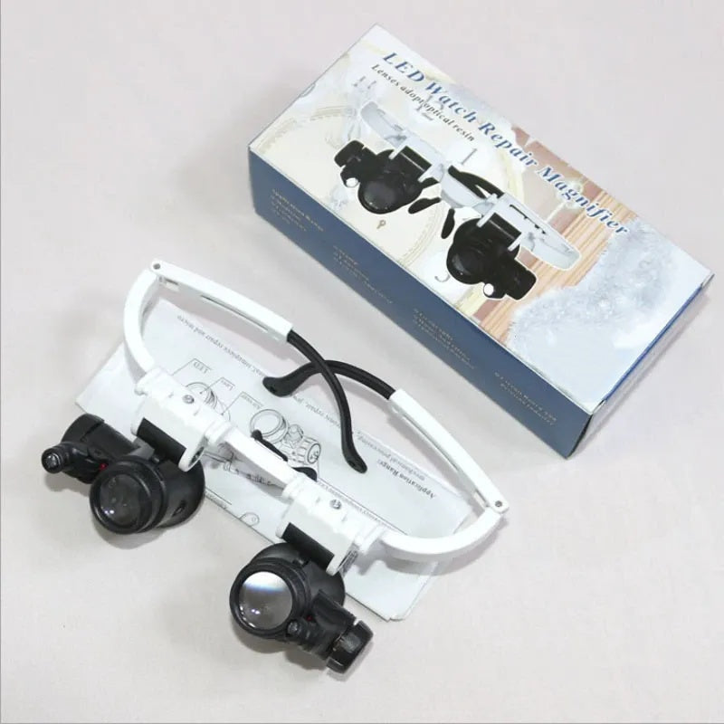 🛠️🔍 Nie wieder müde Augen und schlechte Beleuchtung! Die ultimative 25-fache Vergrößerungsbrille mit einstellbarer Dual-LED-Beleuchtung zeigt Uhren, Schmuck und Elektronik gestochen scharf.