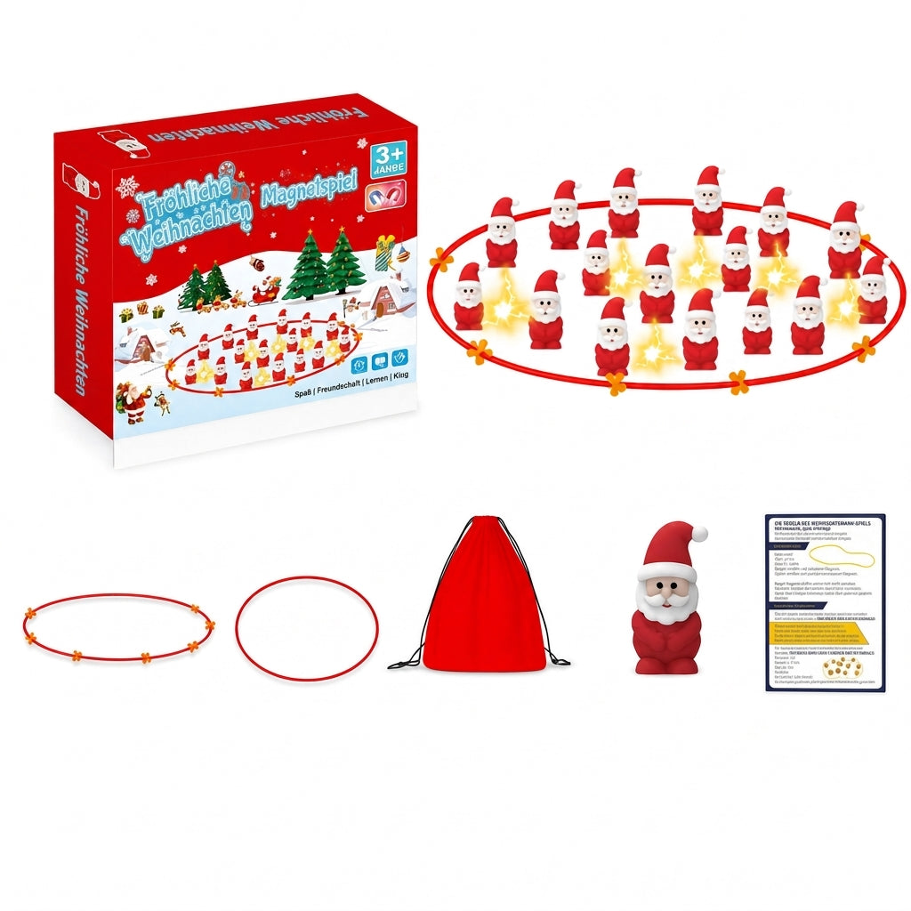 🎄♟️Weihnachtsmann-Magnet-Schachspiel – Spielspaß überall hin, keine verlorenen Figuren – ideal für Kinder & die ganze Familie 🎅✨