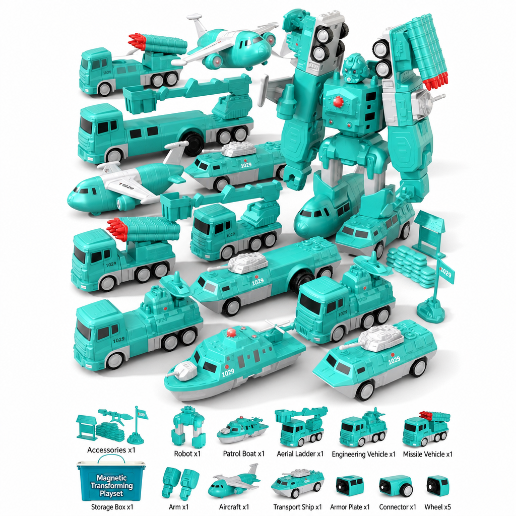 🎄🎁Magnetisches, umbaubares Konstruktions-Spielzeugauto