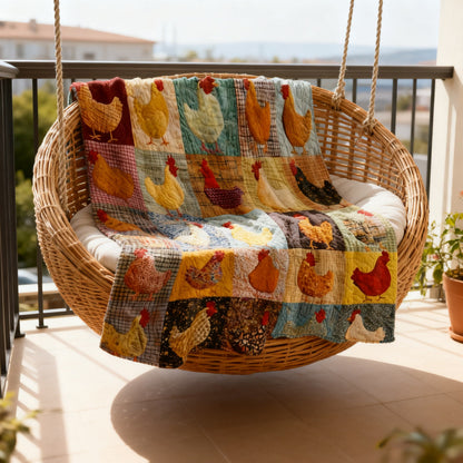🐱 50% RABATT! 🛋️ Vintage Flanelldecke mit Hühnermuster – Weich, kuschelig & charmant – Ideal für Sofa, Bett & gemütliche Stunden ✨