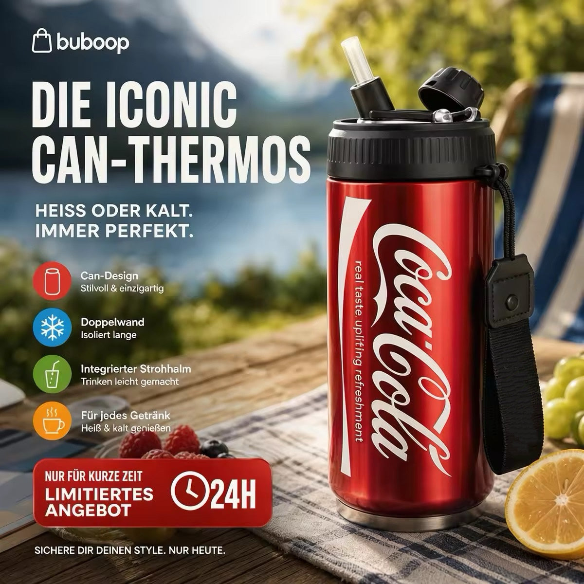 🥤Doppelwandiger, isolierter Becher aus Edelstahl in Form einer Cola-Dose