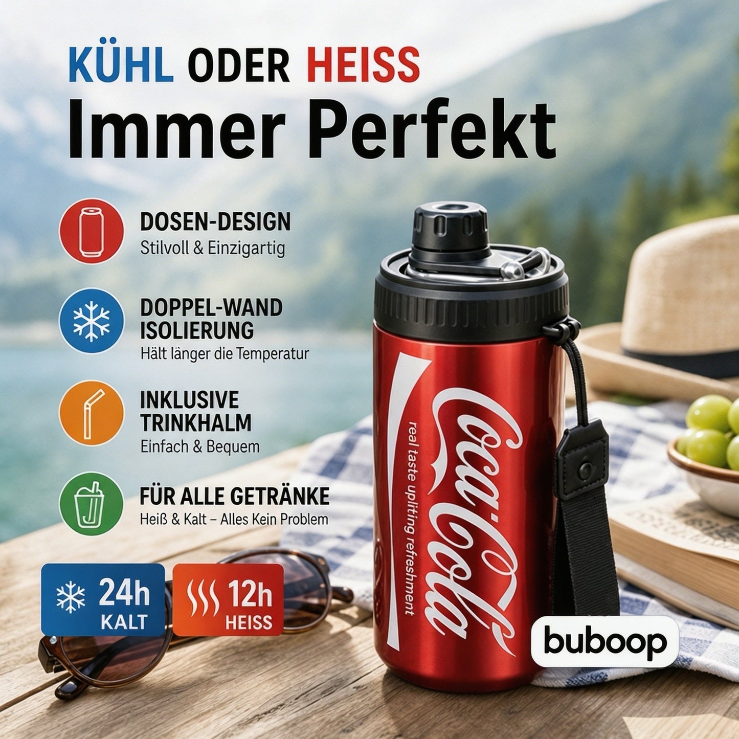 🥤Doppelwandiger, isolierter Becher aus Edelstahl in Form einer Cola-Dose