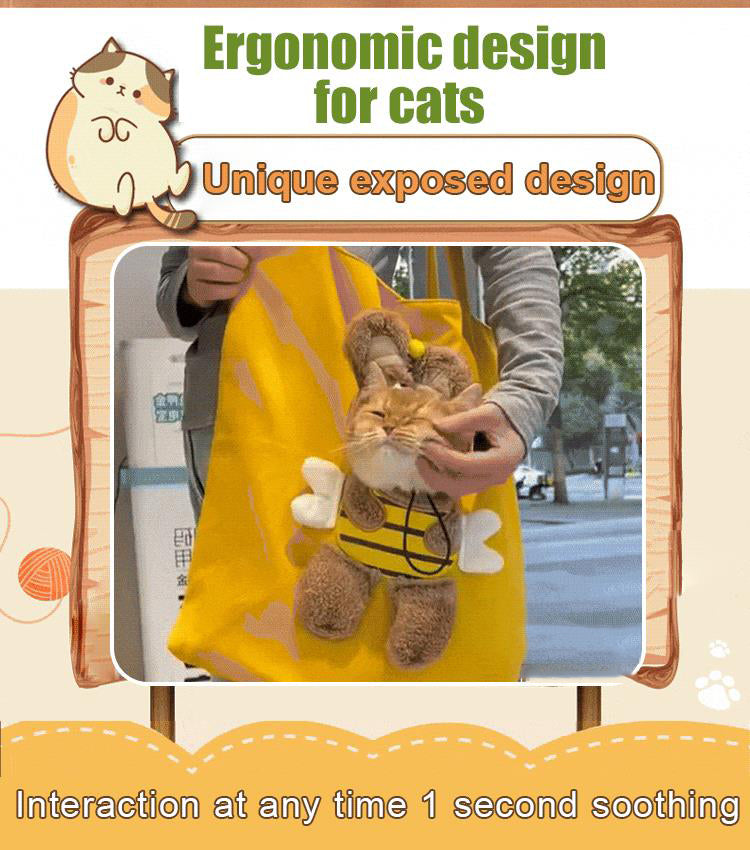 ⏳Nur für kurze Zeit 50 % Rabatt⏰Niedliche Katzentasche in Tau-Kopf-Form - Haustier-Tragetasche🐈👜