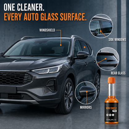 Leistungsstarker Glasreiniger: Entfernt Flecken, Ölfilme, Insektenkleber und Frostschutz. Hydrophober Glasreiniger für Autos.