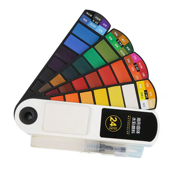 🎨Festes Aquarellfarben-Set mit Wasserpinsel-Stiftschwamm