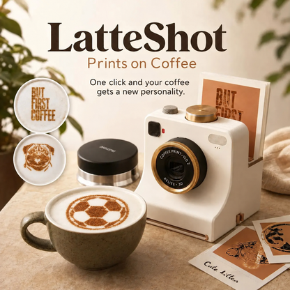 📢📢50% RABATT !!⏰Retro Kaffee-Kunst-Kamera – Mechanischer Latte-Art Schablonendrucker