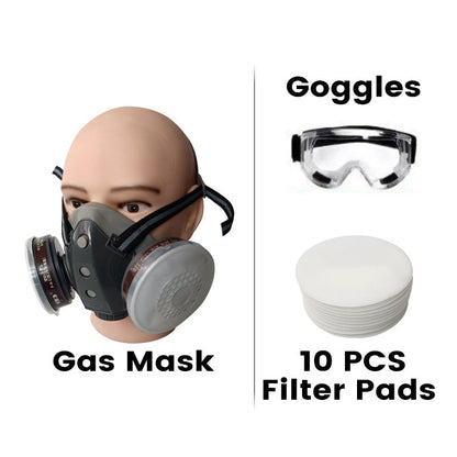 💎 50% RABATT! ⛑️ Aktivkohle-Anti-Staub-Doppeltank-Gasmaske – Doppelfilter, Gas- & Partikelschutz, inkl. Schutzbrille 🔥