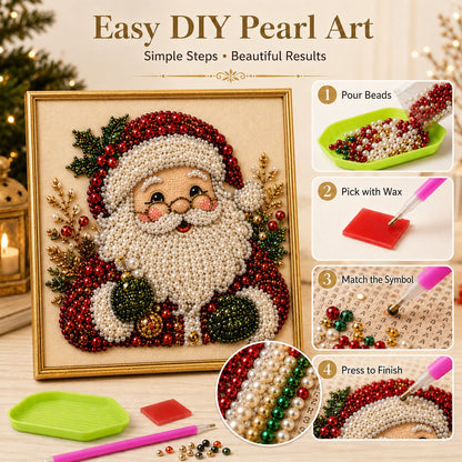 ❄️Sommerfrische 50 % Rabatt!💎DIY-Weihnachts-Diamond-Painting mit Perleffekt – Kreatives Bastelset mit Rahmen für festliche Dekoration