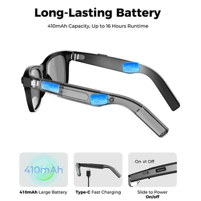 🥳 KI-Smart-Brille mit ChatGPT, 8-MP-Kamera und HD 1200P 4K-Videoaufzeichnung, Echtzeitübersetzung in über 160 Sprachen, Bluetooth 5.4, HiFi-Audio- und Musiksteuerung, intelligente Sonnenbrille mit Videoaufzeichnung für unterwegs