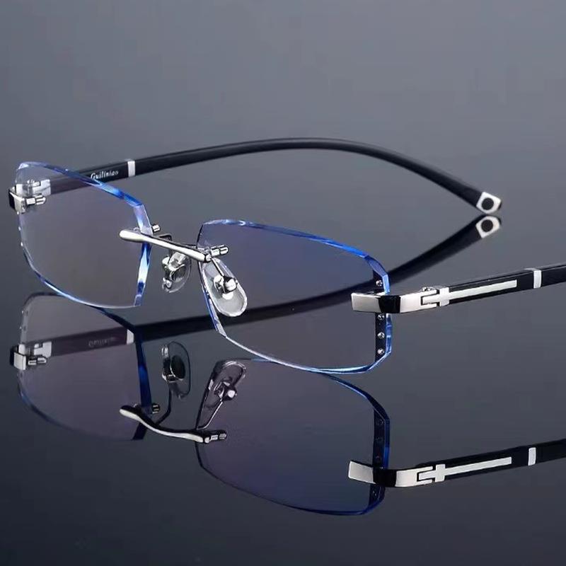 🔥Neue Saphir-Lesebrille mit hoher Härte und blauem Rand✨
