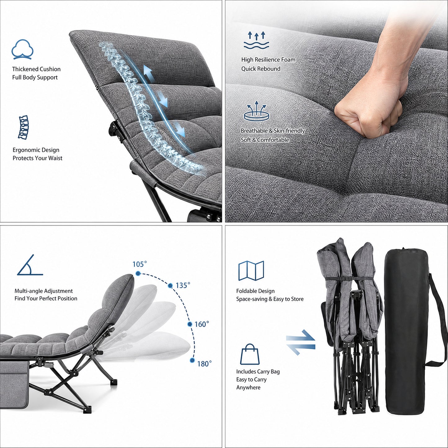 🪑 Tragbares Klappbett – stabiles Feldbett mit 10-Punkt-Stütze, bis 200 kg belastbar, faltbar & platzsparend, für Büro, Zuhause, Mittagspause, Studentenwohnung, Gästebett, Camping & Outdoor – Must-have zum Schulstart🏕️✨