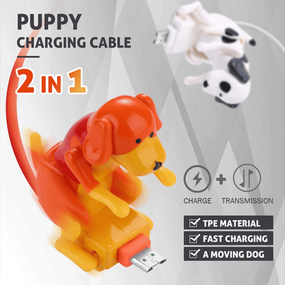 Schnellladekabel mit lustigem, bockendem Hund im Angebot