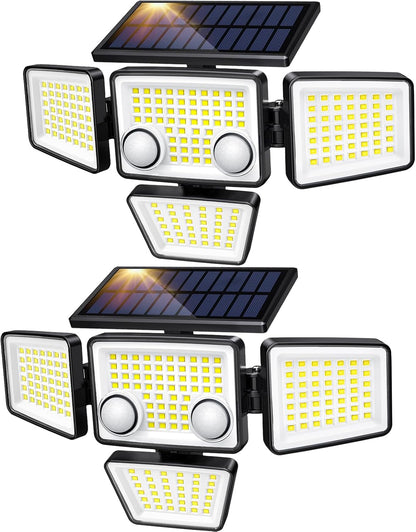 Solarleuchten für den Außenbereich – 3000 Lumen, 188 LEDs, Bewegungsmelder für den Außenbereich