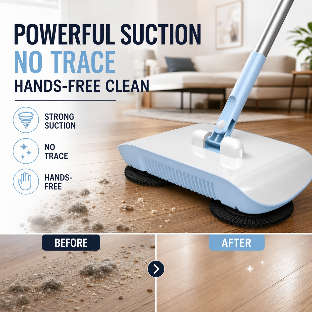 🤖🧹 Smart-Roboterstaubsauger mit Wisch- & Kehrfunktion – für Hartböden, leicht & vielseitig, jetzt −50%