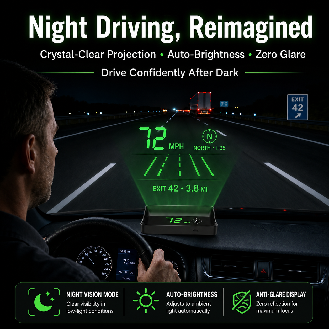 🚗🛰️ Head-Up-Display (HUD) mit digitalem Tachometer und Navigationssystem – behalten Sie die Straße im Blick und vermeiden Sie Bußgelder. 50 % Rabatt!