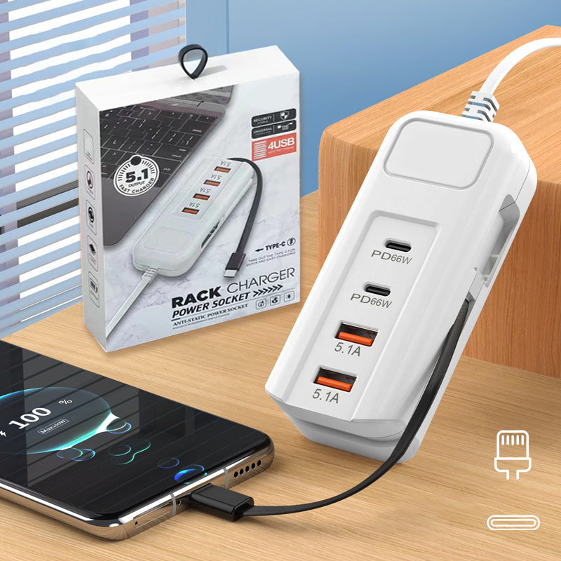 🥳HEISSER SALE 2026🥳💞50.000+ VERKAUFT!👵❤️ 50 % RABATT! Multifunktionale Schnellladebuchse – 2PD + 2USB