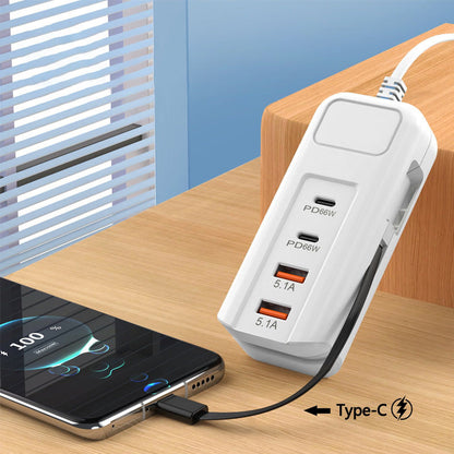 🥳HEISSER SALE 2026🥳💞50.000+ VERKAUFT!👵❤️ 50 % RABATT! Multifunktionale Schnellladebuchse – 2PD + 2USB