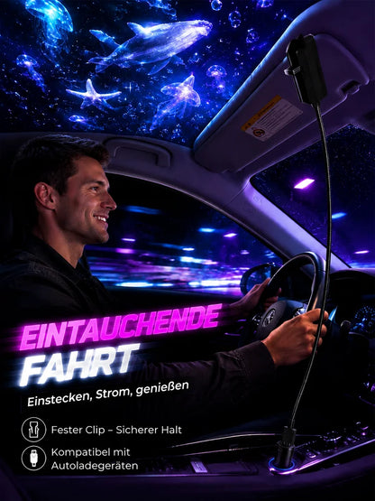 🌌 JETZT 50 % RABATT! 💫 USB-Lampe mit Sternenhimmel-Projektion – 13 austauschbare Filmplatten & flexibler Hals – perfekt für das Schlafzimmer ✨