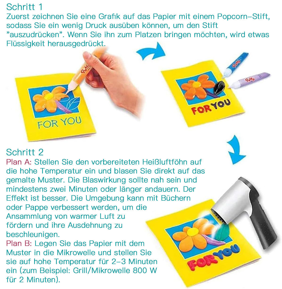 🥳HEISSER SALE 2026🥳💞50.000+ VERKAUFT!🎄🎁Magische Popcorn-Stifte mit Blaseneffekt, wärmeaktivierte Popcorn-Stifte, DIY-3D-Kunstmarker für Kinderbastelprojekte