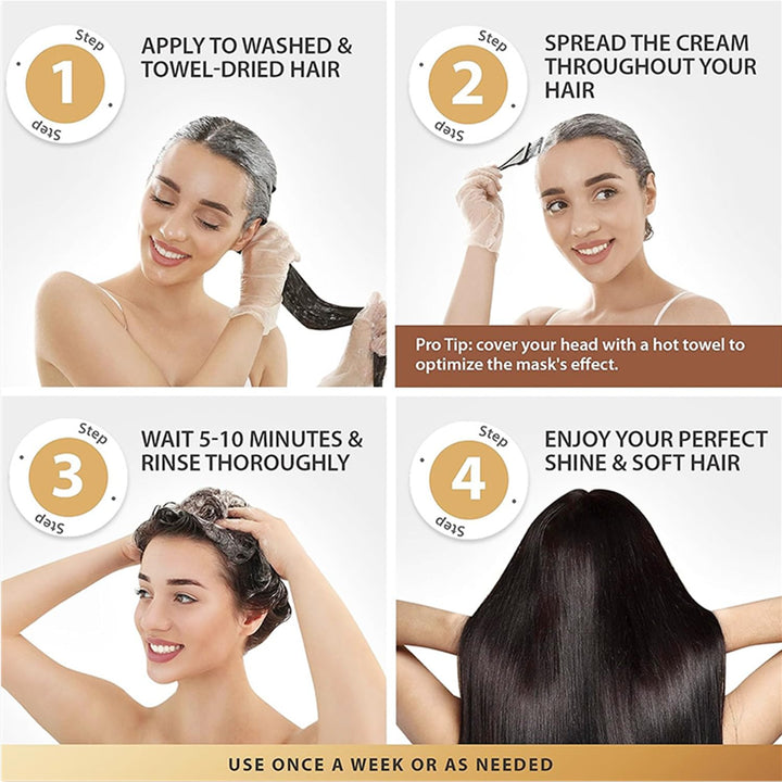 🔥BUY MORE SAVE MORE!🔥Collagen Hair Treatment Deep Repair Conditioning Argan Oil Collagen Hair Mask Essence for Dry Damaged Hair All Hair Types
