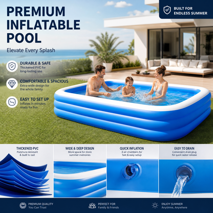 🥳HEISSER SALE 2026🥳💞50.000+ VERKAUFT!👵❤️Verdicktes aufblasbares Schwimmbecken mit Luftpumpe