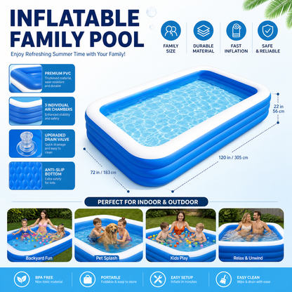 🥳HEISSER SALE 2026🥳💞50.000+ VERKAUFT!👵❤️Verdicktes aufblasbares Schwimmbecken mit Luftpumpe