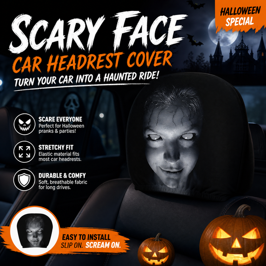 🎃💀Halloween-Vorverkaufs-Sonderedition: Lustige und originelle Auto-Kopfstützenbezüge, die Ihre Freunde erschrecken werden!