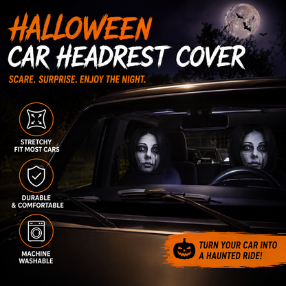 🎃💀Halloween-Vorverkaufs-Sonderedition: Lustige und originelle Auto-Kopfstützenbezüge, die Ihre Freunde erschrecken werden!