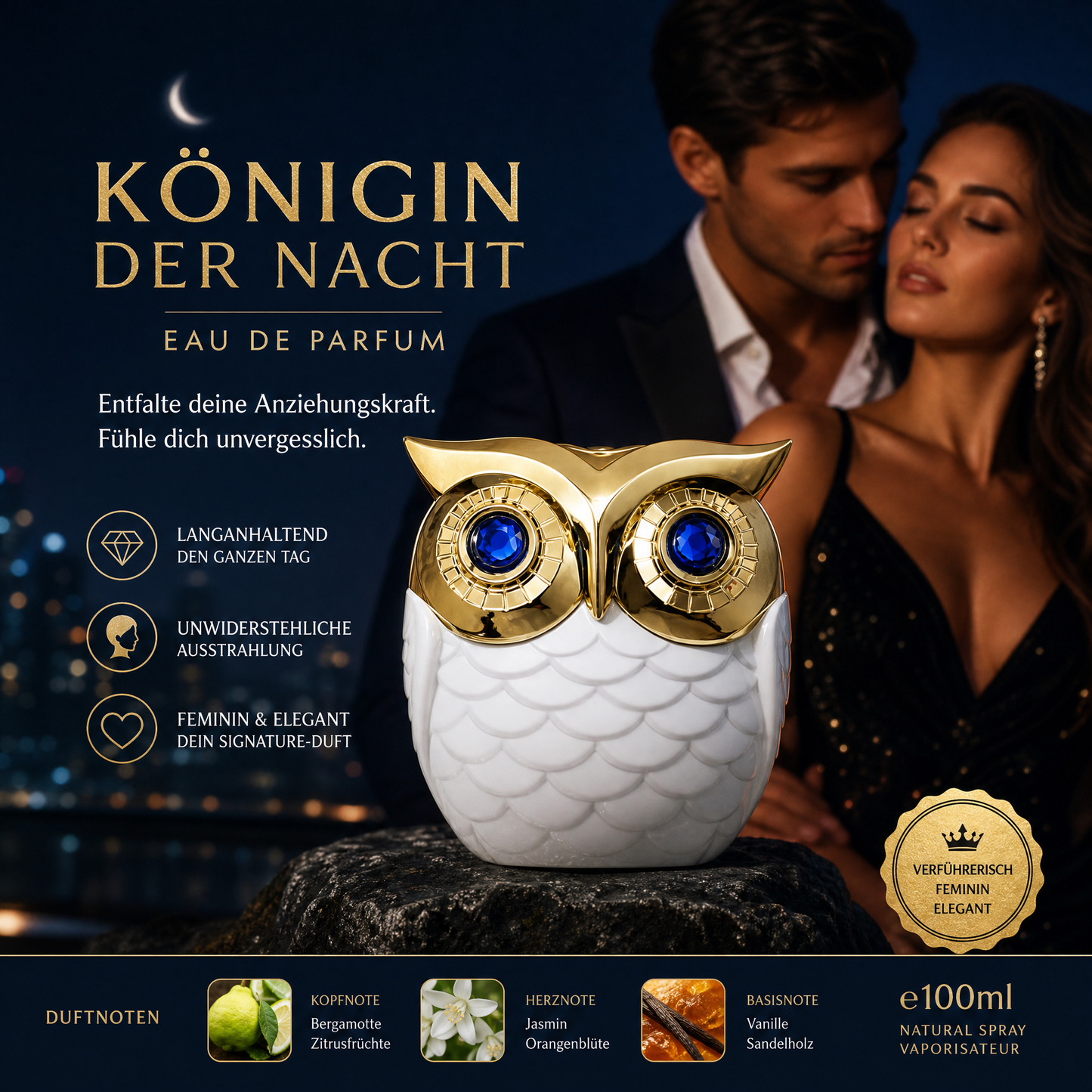🔥🦉 50% RABATT! Mystisches Eau de Parfum – geheimnisvoller Duft, edle Eulenflasche, langanhaltend. 🌙💎