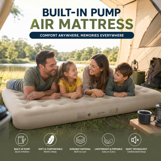 🛏️ 50% RABATT! 💨 Tragbare Luftmatratze mit eingebauter Pumpe – Integrierte Pumpe, kompakte Verpackung & schneller Aufbau – Ideal für Camping, Gäste & Reisen 🏕️