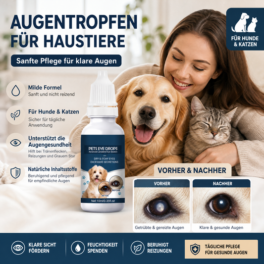 🥳HEISSER SALE 2026🥳💞50.000+ VERKAUFT!❤️Wir sind spezialisiert auf die Augenheilkunde von Haustieren und behandeln Katarakte an der Wurzel! Sanfte Augentropfen für Haustiere, geeignet für Hunde und Katzen.