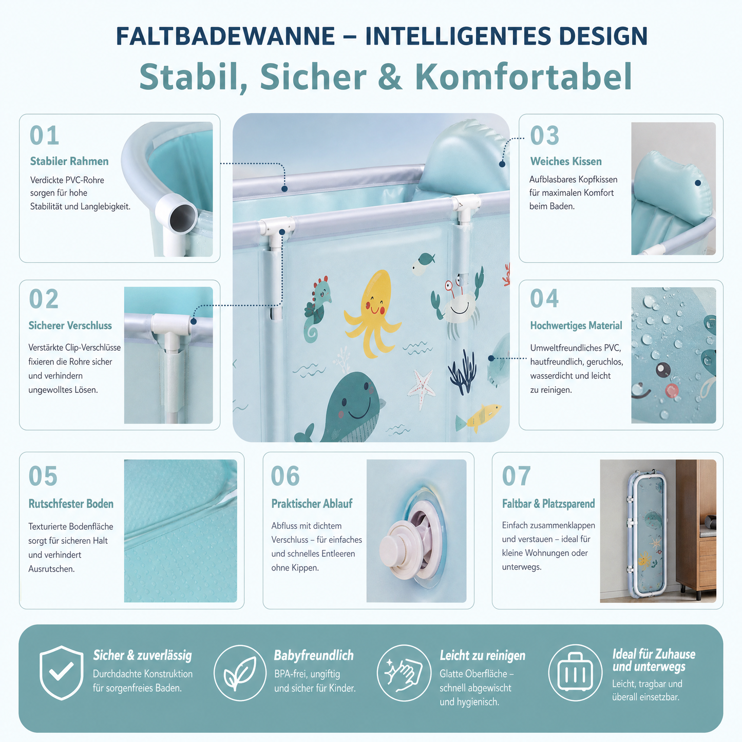 🥳HEISSER SALE 2026🥳💞50.000+ VERKAUFT!👵❤️  Faltbare Badewanne, perfekt zum Baden und Spielen im Wasser, die erste Wahl für Kinder, die Wasseraktivitäten genießen möchten.