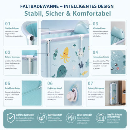 🥳HEISSER SALE 2026🥳💞50.000+ VERKAUFT!👵❤️  Faltbare Badewanne, perfekt zum Baden und Spielen im Wasser, die erste Wahl für Kinder, die Wasseraktivitäten genießen möchten.
