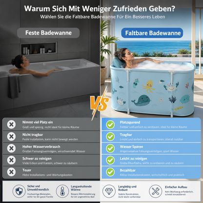 🥳HEISSER SALE 2026🥳💞50.000+ VERKAUFT!👵❤️  Faltbare Badewanne, perfekt zum Baden und Spielen im Wasser, die erste Wahl für Kinder, die Wasseraktivitäten genießen möchten.