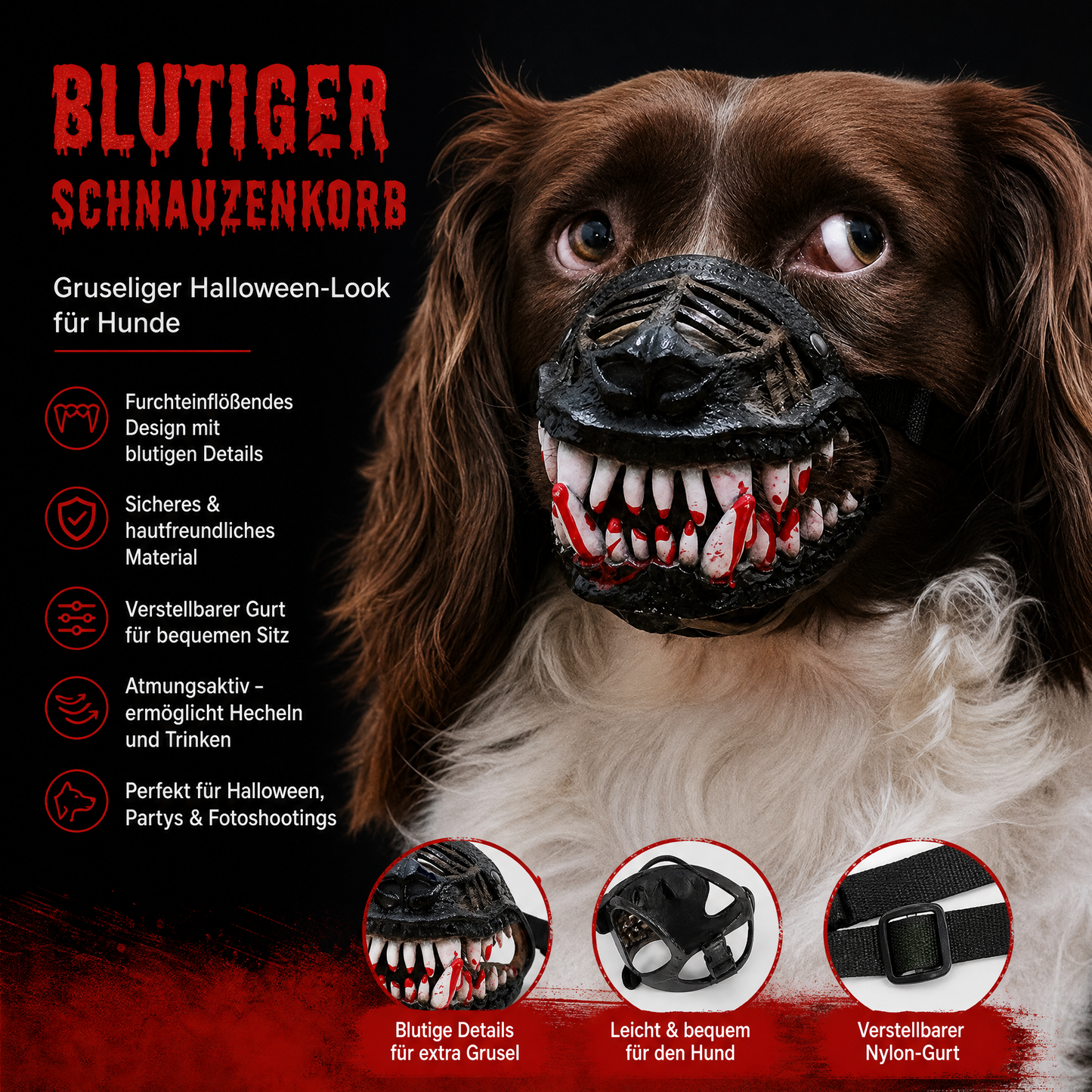 🎃🐶Halloween-Kostüm mit Hundemotiv, lustiges Design, atmungsaktive Passform – perfekt, um in der Halloween-Saison alle Blicke auf sich zu ziehen