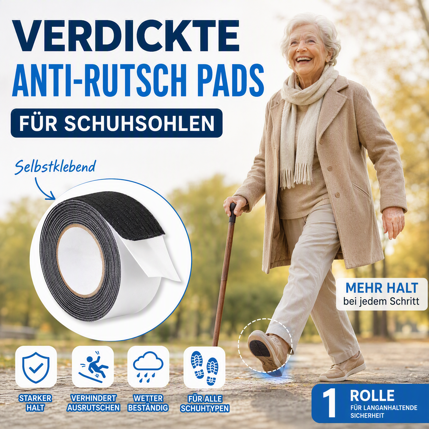 🥳HEISSER SALE 2026🥳💞50.000+ VERKAUFT!👵❤️  3 mm dicker, rutschfester Einlegeboden für Schuhsohlen